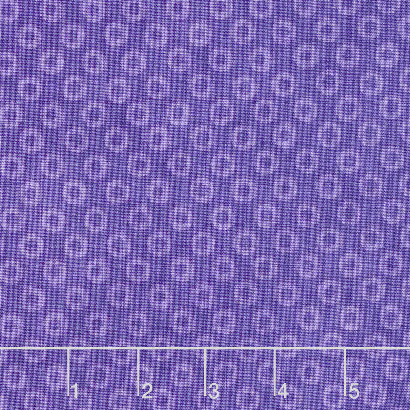 X's and O's - Wild Orchid Big Cheerio Blue Purple Yardage