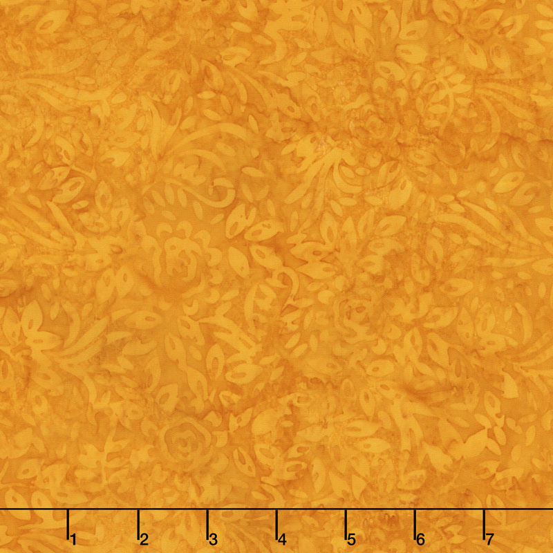 Golden State Batiks - Roses and Leaves Orange Yardage