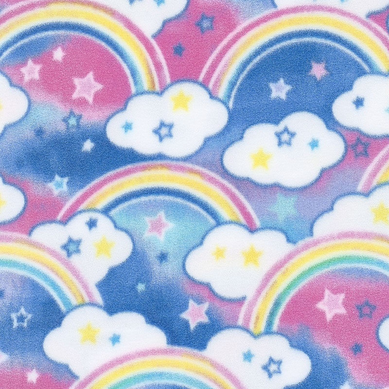 Winterfleece Prints Children - Rainbows Pink Fleece Yardage