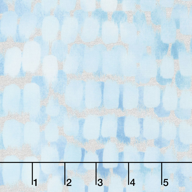 Shiny Objects - Sweet Somethings Icing Blue Skies Metallic Yardage