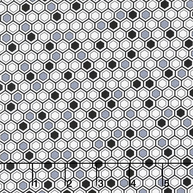 Bumble Bumble - Honeycomb Geo Black/Grey Yardage