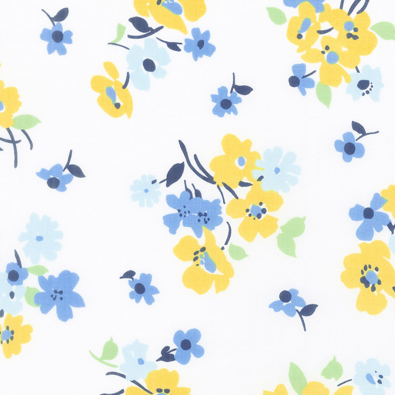 Only You - Tossed Floral White Yardage