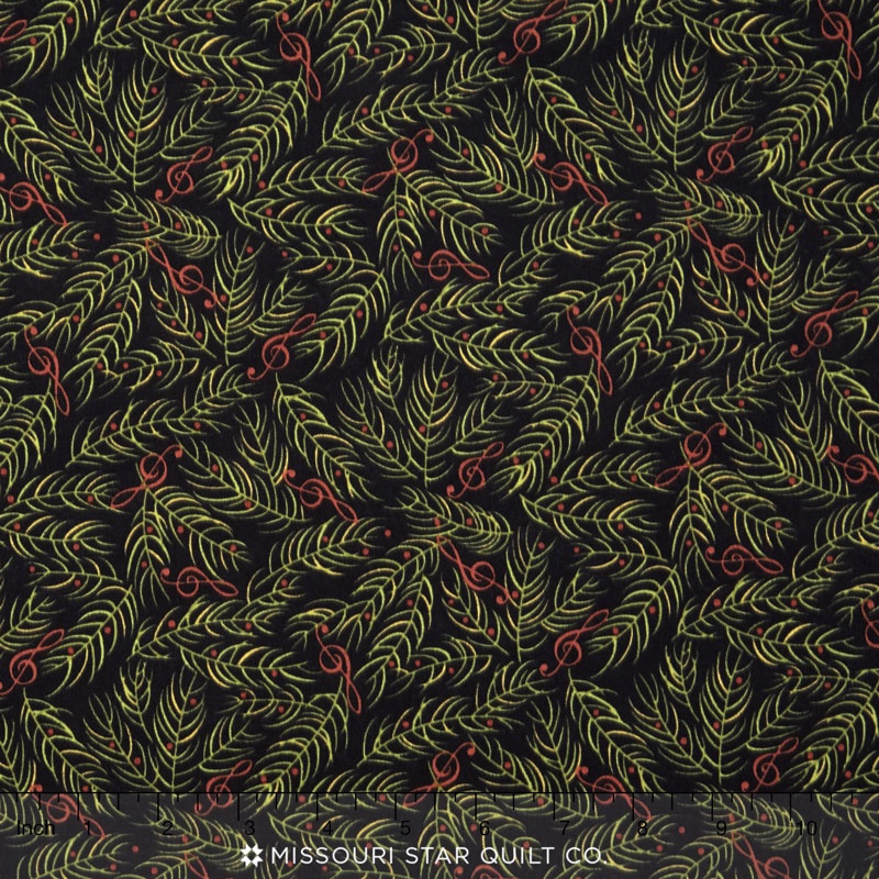 Delightful December - Boughs & Notes Ebony Yardage