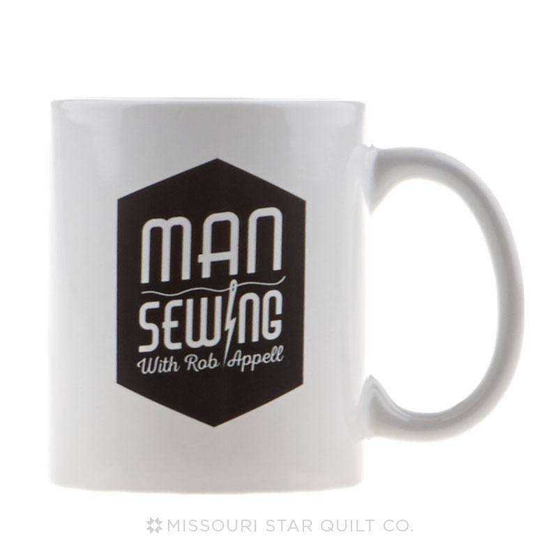 Man Sewing White Ceramic Coffee Mug