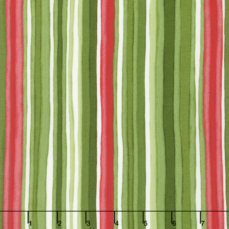 Chloe - Watercolor Stripe Green Yardage