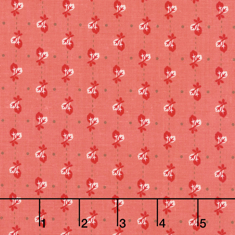 Autumn Love - Leaves Coral Yardage