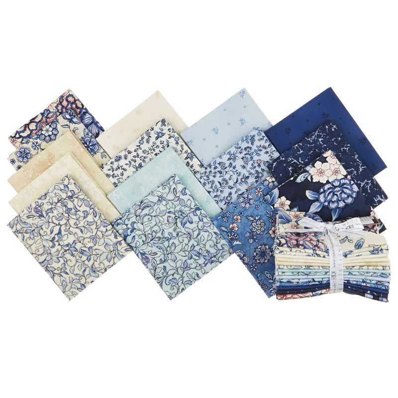 Calista Cobalt Pearlized Fat Quarter Bundle