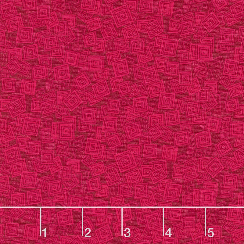 Hopscotch - Overlapping Squares Wild Strawberry Yardage