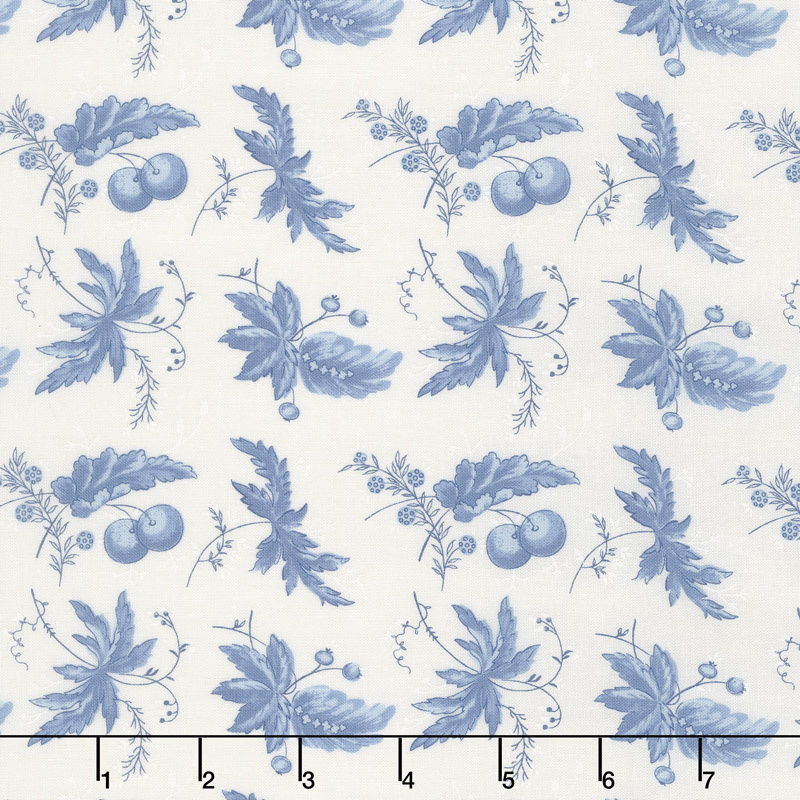 Regency Ballycastle Chintz 18th Century - Ballybofey Off White English Blue Yardage