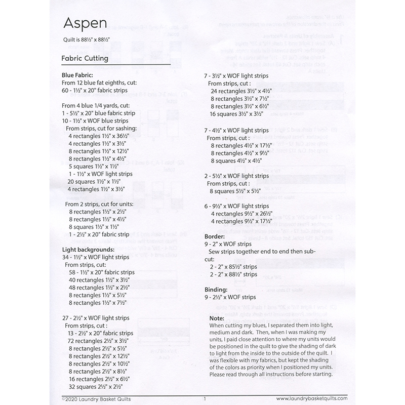 Aspen Quilt Pattern Edyta Sitar of Laundry Basket Quilts Laun...