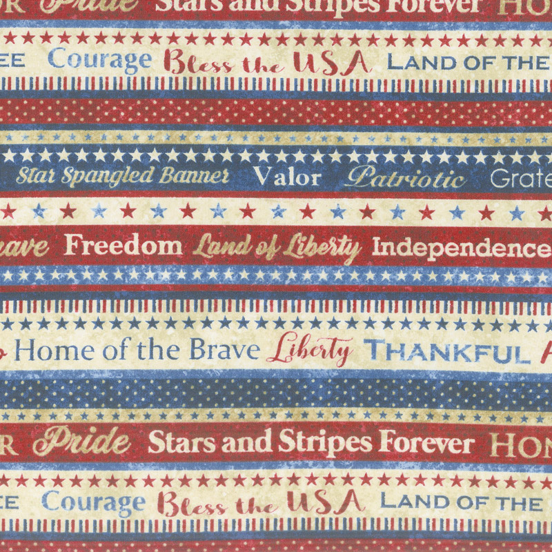 Stonehenge Stars and Stripes VI - Patriot Stripe Red Yardage