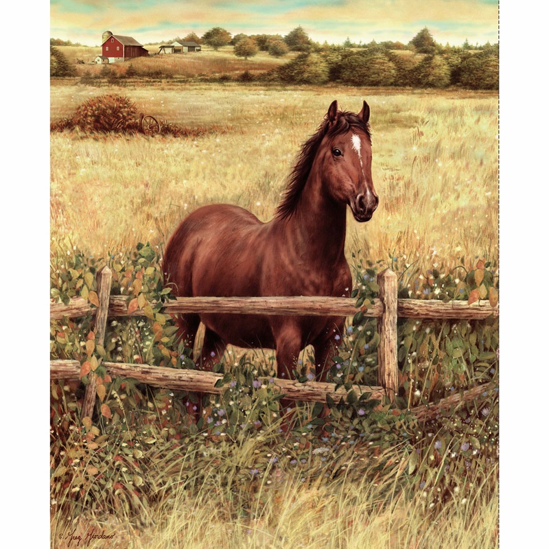 Hold Your Horses - Horses Blaze at the Fence Digitally Printed Panel