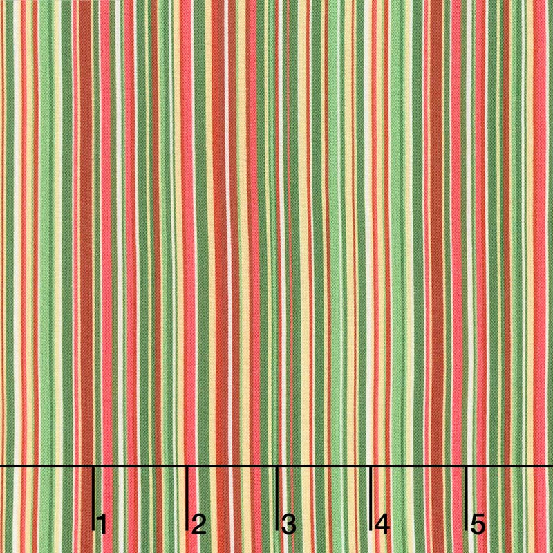 Briarwood - Barcode Stripe White Multi Yardage