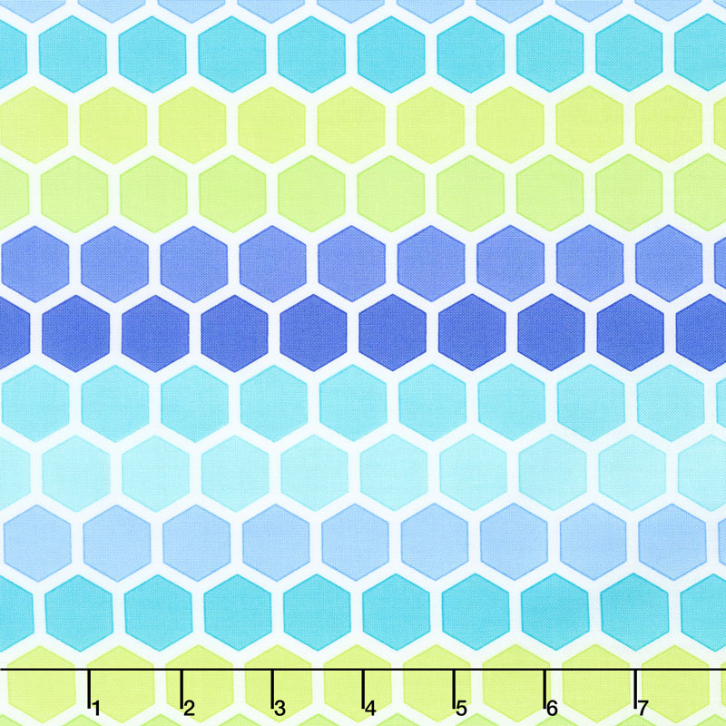 Confetti - Honeycomb Aqua Green Yardage