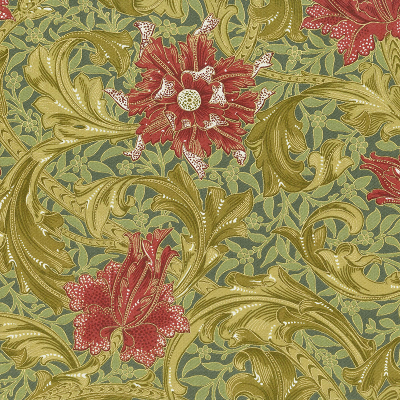 Morris Holiday 1905 - Single Stem Pine Metallic Yardage