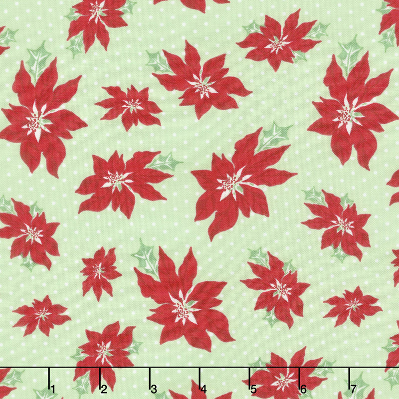 Sweet Christmas - Poinsettia Spearmint Yardage