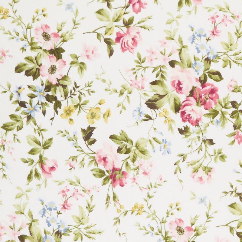 Wild Rose - Delicate Floral Winter White Flannel Yardage