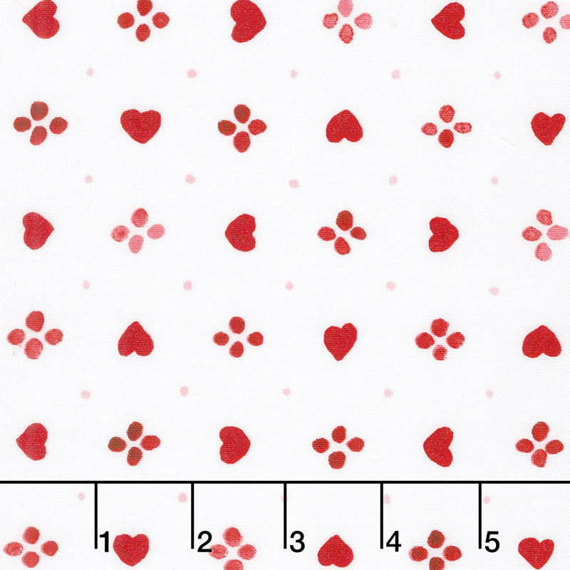 Sugar Berry - Sweethearts Radiant Cherry with Red Glitter Yardage