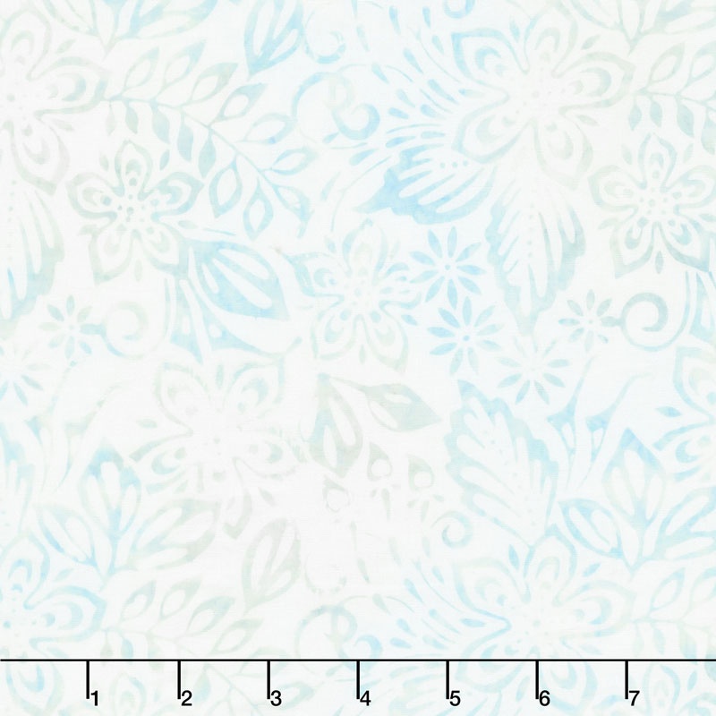 Icing on the Cake Batiks - Packed Floral Mix Light Blue Yardage