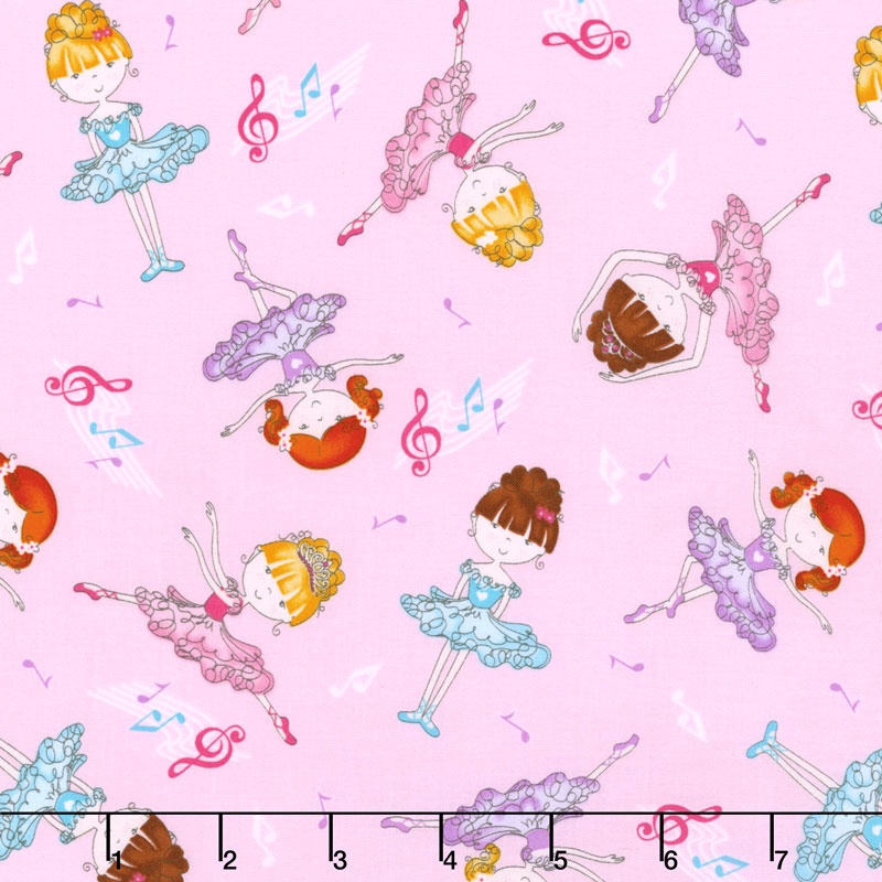 Bella-rina - Allover Ballet Girls Pink Yardage