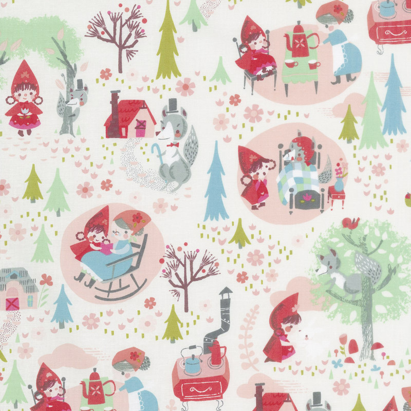 Little Red in the Woods - Main Cream Yardage