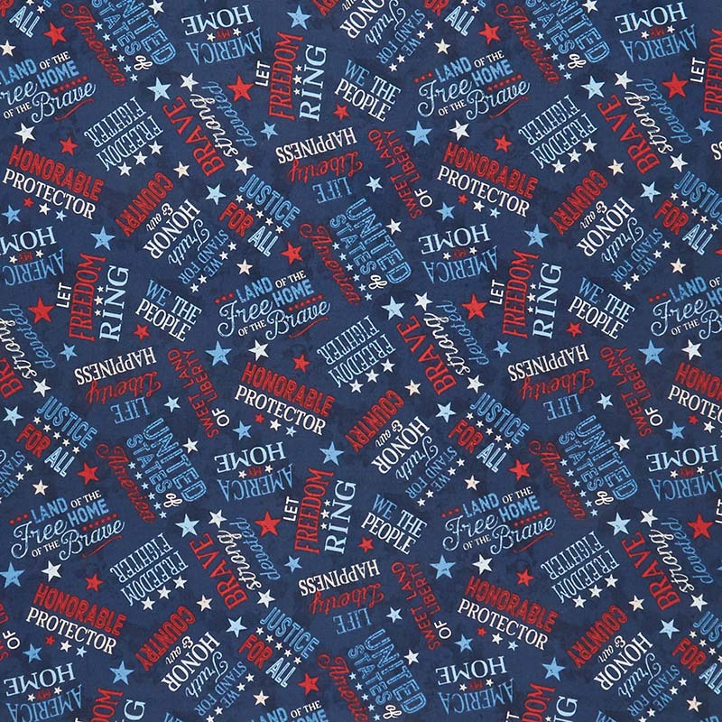 America, My Home - Word Toss Blue Yardage