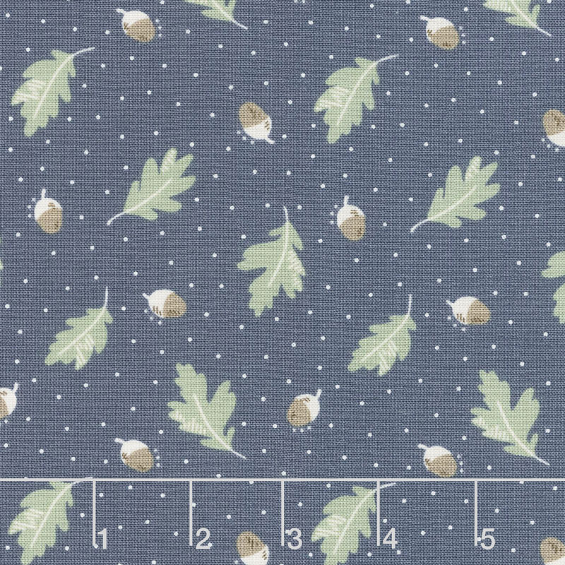 Harvest Road - Floating Acorn Indigo Yardage