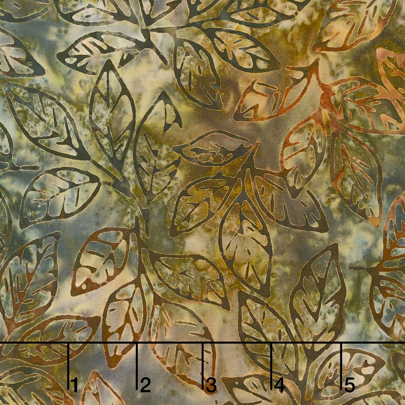 Artisan Batiks - Cornucopia 8 Leaf Sprigs Earth Yardage