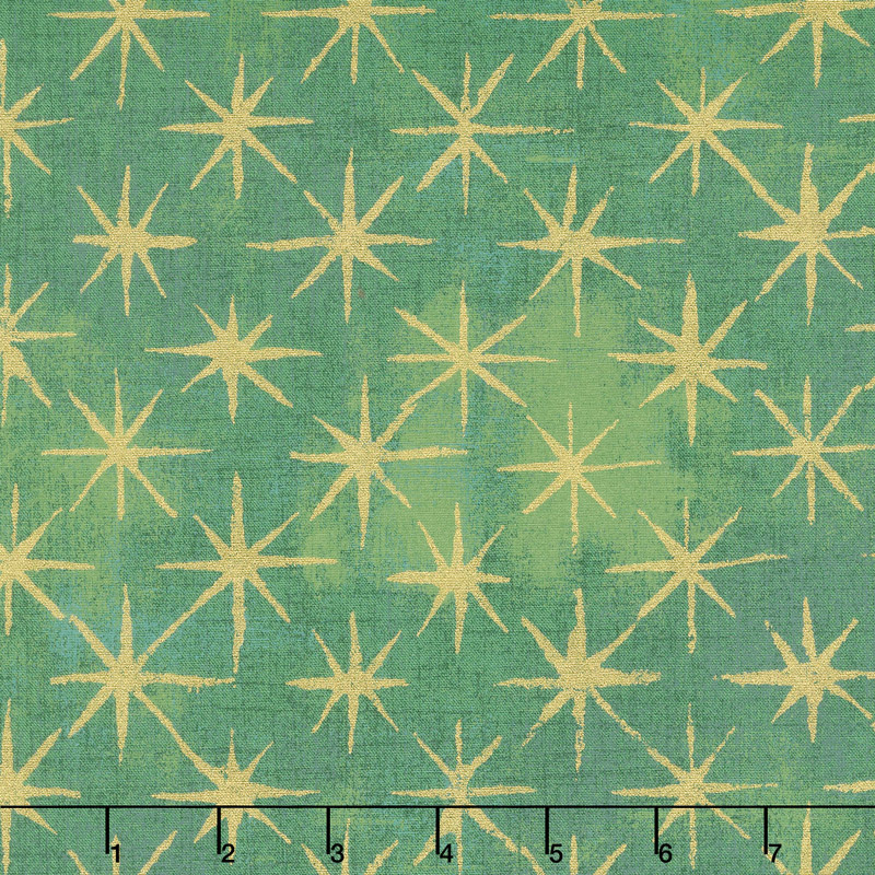 Grunge Seeing Stars - Kelly Metallic Yardage