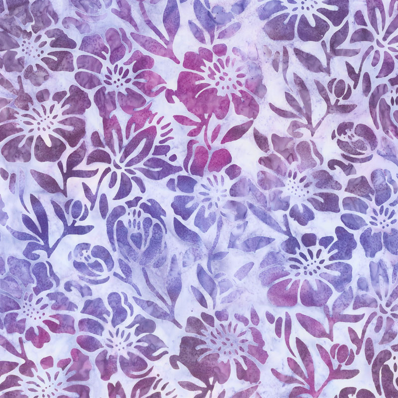 Artisan Batiks - Anemone Large Flowers Lilac Yardage