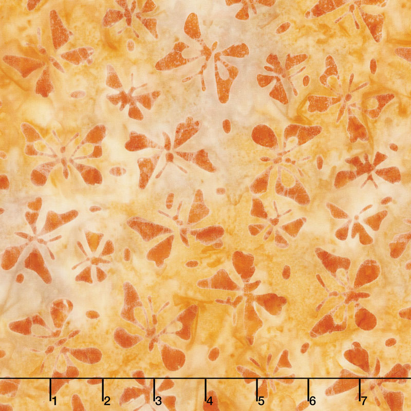 Golden State Batiks - Butterflies Orange Yardage