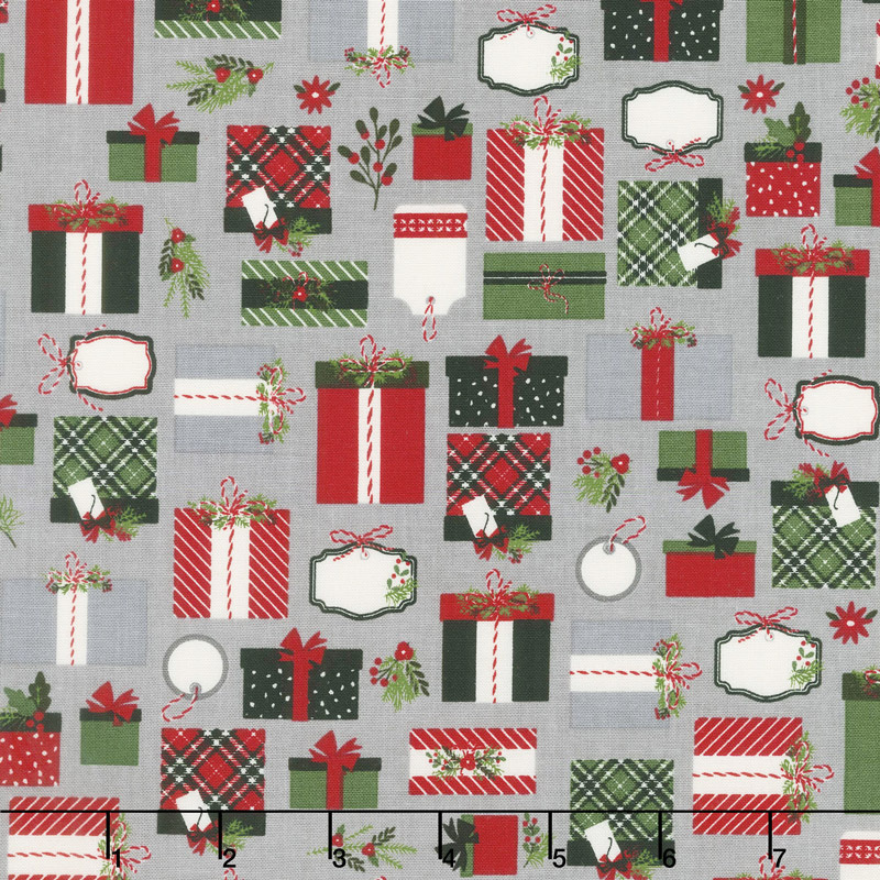 Christmas Delivery - Presents Gray Yardage