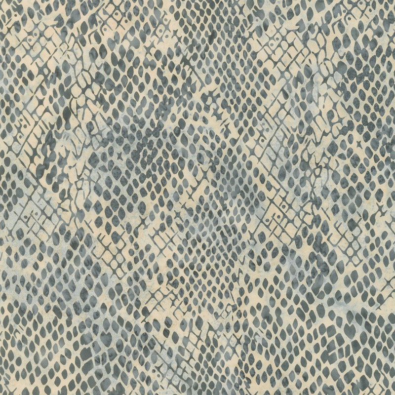 Wild Things Batiks - Snake Skin Charcoal Yardage