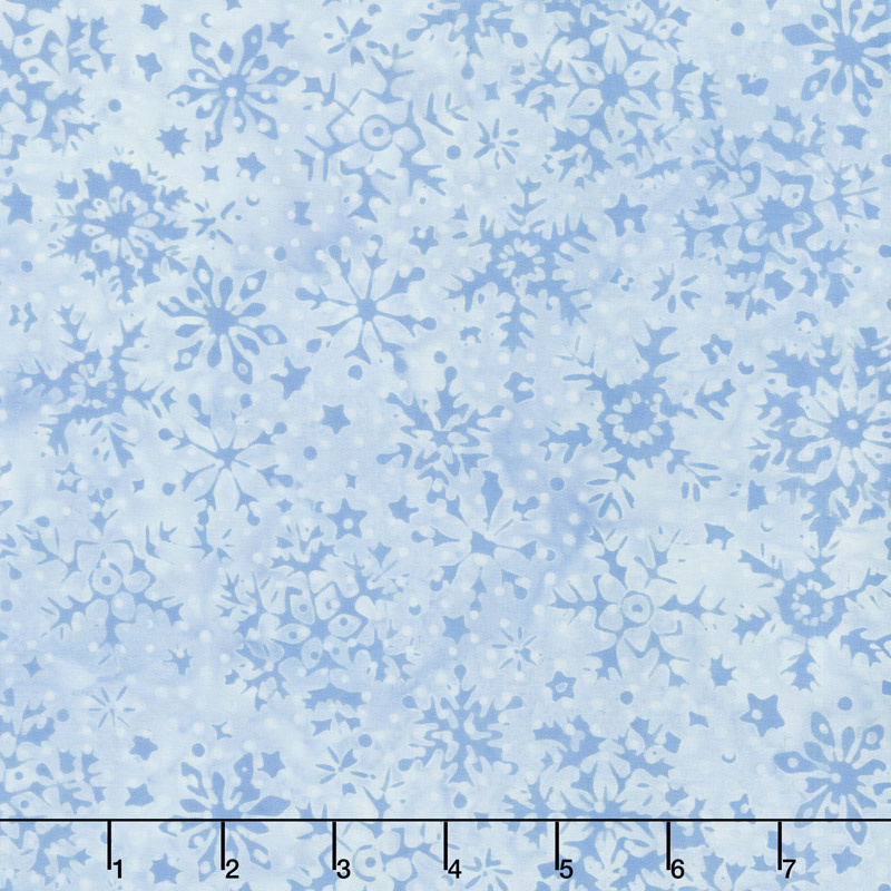 Winterscape Batiks - Snowflake French Blue Yardage