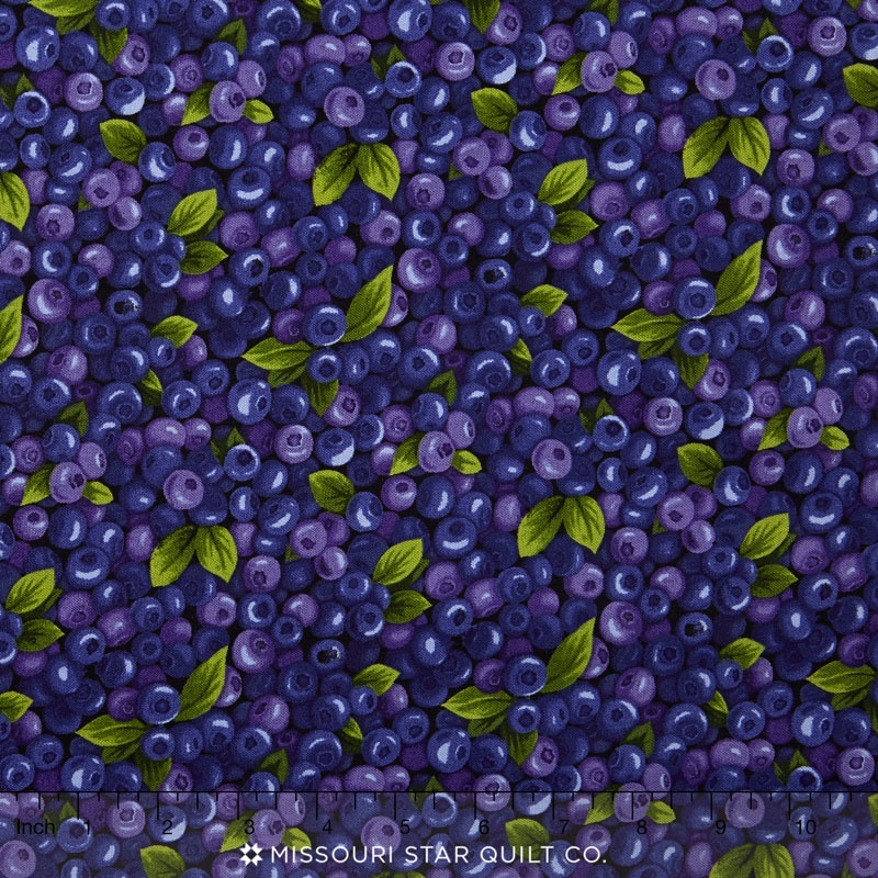 Farmer John's Garden Party - Blueberries Blue Yardage