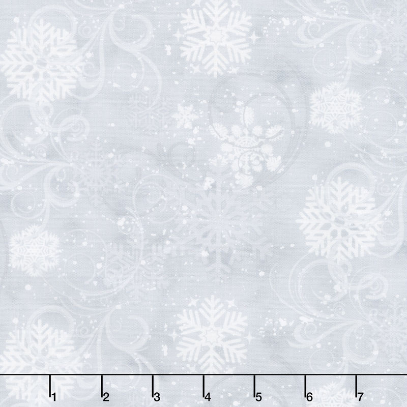 Snow Days - Swirling Snowflakes Gray Yardage