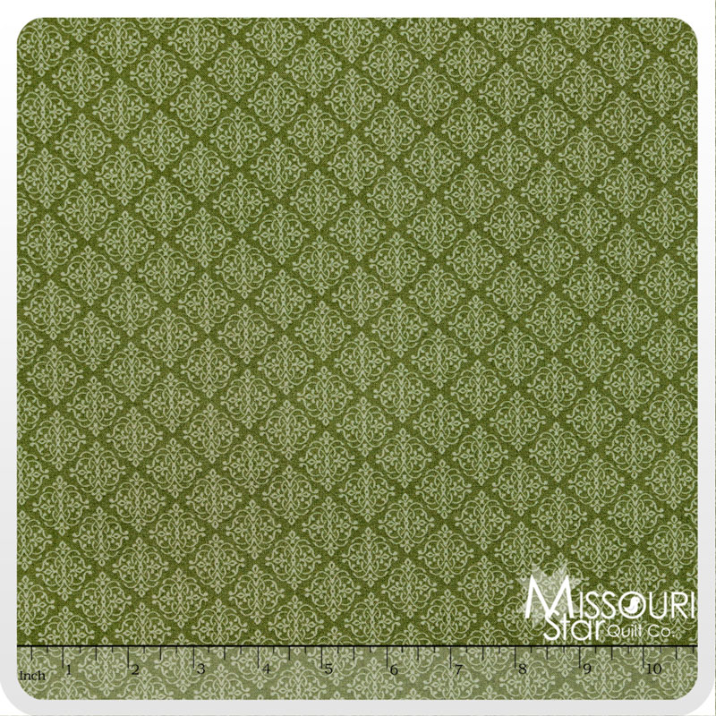 He Still Loves Me - Mini Medallion Dark Green Yardage