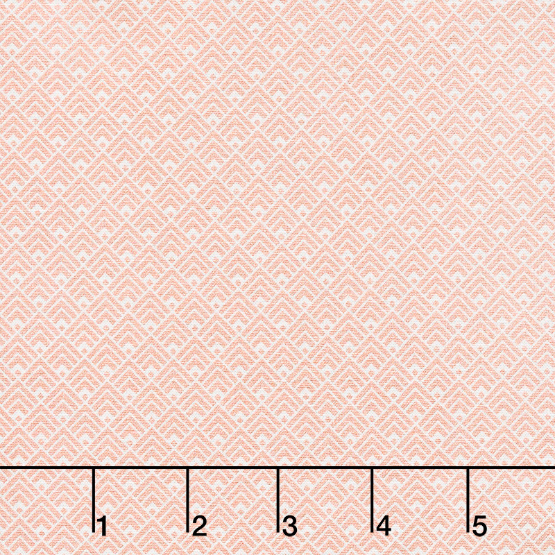 Modern Farmhouse - Geometric Coral Metallic Yardage