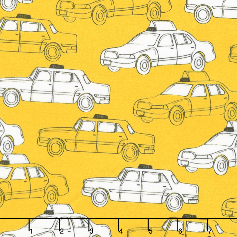 New York, New York - Hey Taxi! Yellow Minky Yardage