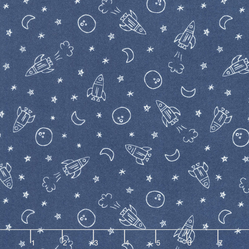 Soft & Sweet - Blast Off Navy Flannel Yardage