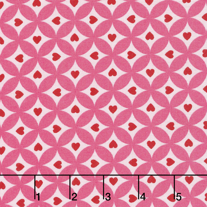 Love Grows - Circles of Love Passion Pink Yardage