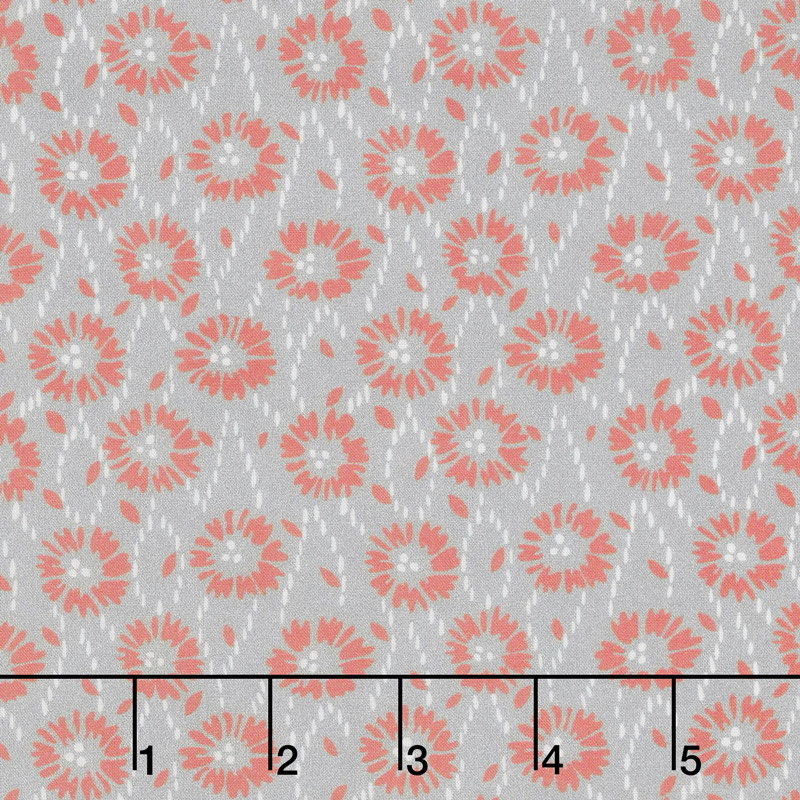 Floral Hues - Daisies Gray Cotton Lawn Yardage