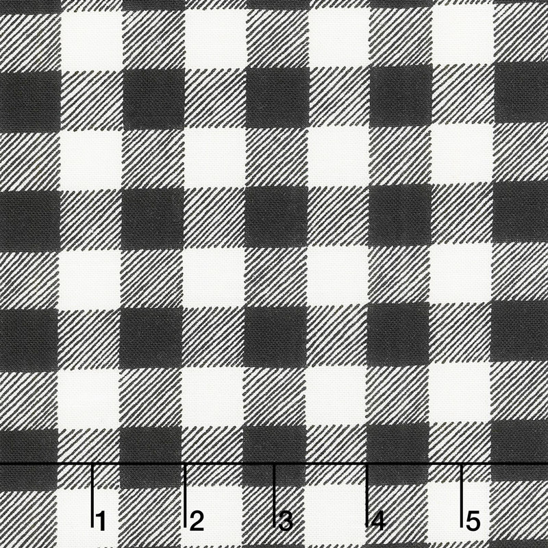 Holiday Lodge - Buffalo Plaid Charcoal White Yardage