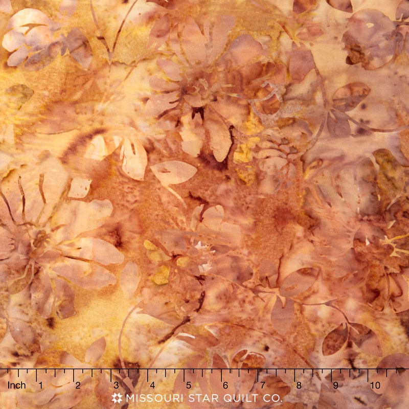 Tonga Batiks - Autumn Floral Scroll Acorn Yardage