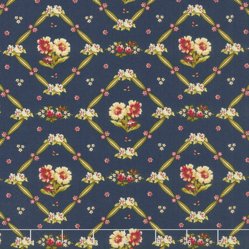 Bricolage - Floral Trellis Navy Yardage