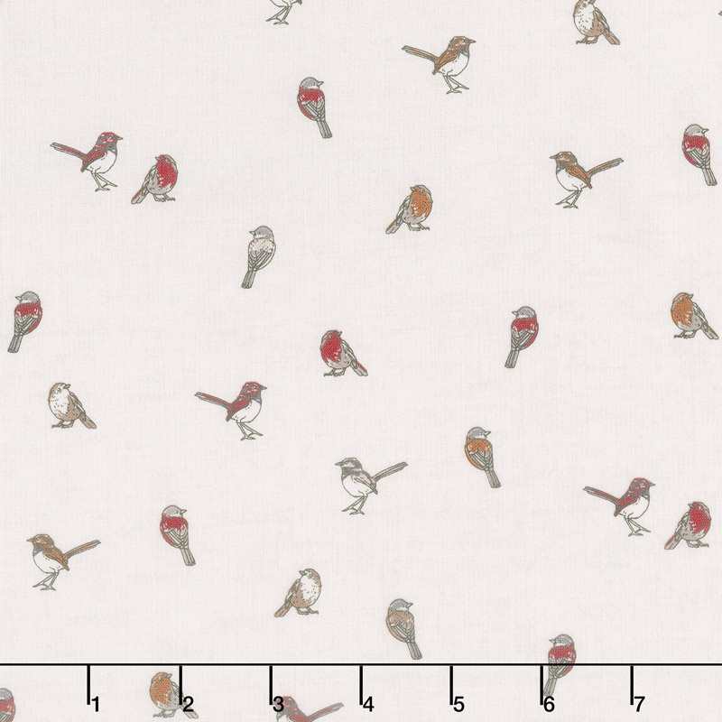 Woodland Pitter Patter - Chirp Light Taupe Yardage