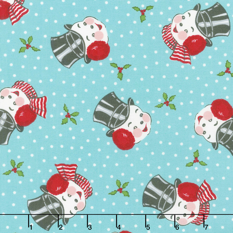 Sweet Christmas - Mr. Snowman Coolmint Yardage