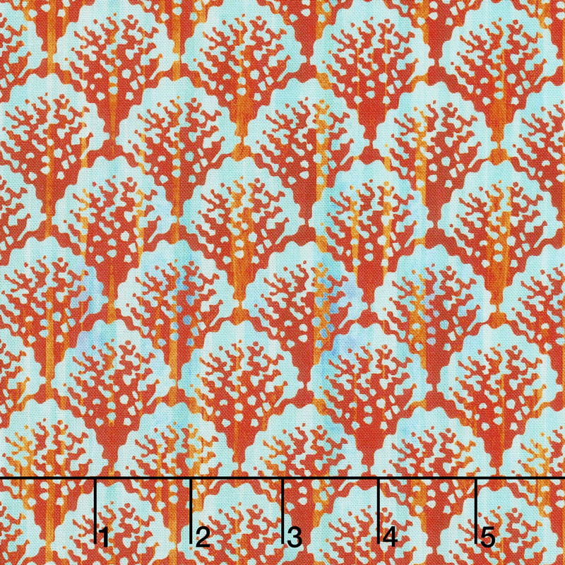 Calypso - Scallop Teal Digitally Printed Yardage