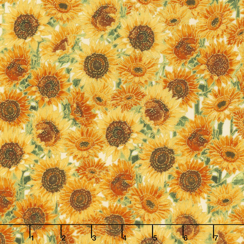 Giving Thanks - Sunflowers Harvest Metallic Yardage