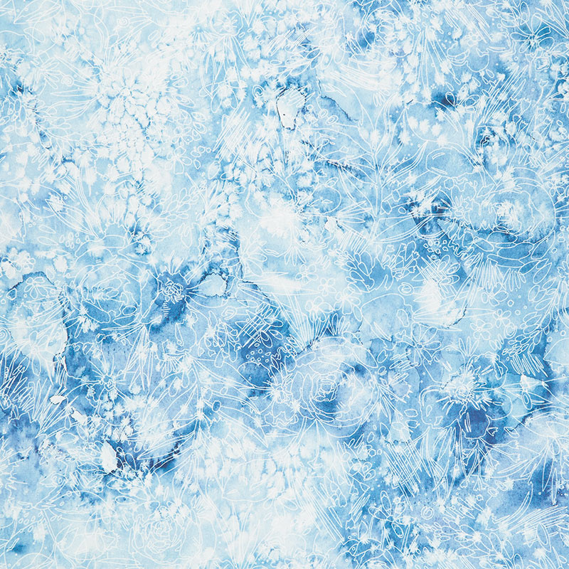 Moody Bloom - Her Garden Indigo Digitally Printed Yardage